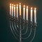 Modern Solid Metal Judaica Hanukkah Menorah 9 Branched Candelabra